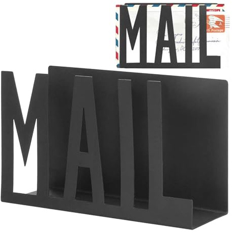 Brevhållare, post-organizer – metallskrivbordsstativ för att organisera post – kapacitet, öppen design, svart brevhållare för att organisera dokument