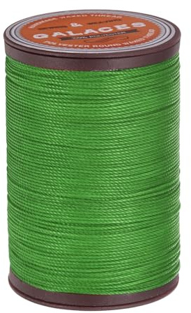 QUARKZMAN Lädergarn vaxat, 0,55 mm x 80 m, rund vaxtråd, sadelgarn, polyestergarn för lädersömnad, bokbindning, reparation, flätade armband, grön