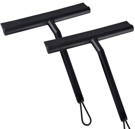 Set di 2 lavavetri da doccia per porte e pareti in vetro, con supporto in silicone, raschietto per una facile pulizia, 21 x 26,5 x 3,5 cm