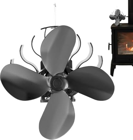 Ventilateur thermique pour poêle – Ventilateur de poêle à bois sans électricité | Ventilateur de poêle à bois pour poêle à bois, granulés, tuyaux | Fournitures de chauffage silencieuses pour la maison
