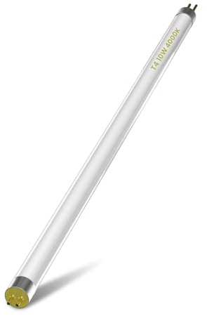 Lamptobe Tubes Fluorescent T4 10W 352MM - G5 Culot à 2 Broches Ampoule Fluorescente T4 Blanc Naturel 4000K T4 Lampe Haute Efficacité, 352MM Incluant les Broches/ 338MM Sans les Broches (Lot de 1)