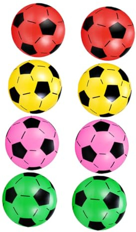 Gogogmee Balones Inflables de Fútbol para Niños Set de 8 Plástico Duradero Juguete para Fortalecer la Relación Padre-Hijo Casa Aire Libre