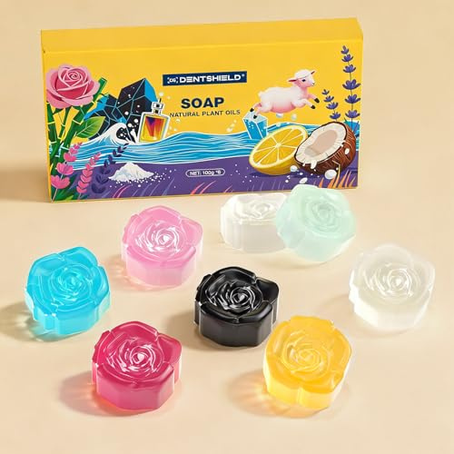 DENTSHIELD Savon Solide Aux Huiles Essentielles,Savon De Douche Et Nettoyant,Savon Corps Solide Doux,Nettoyage Doux Pour Tous Les Types De Pea (Huit parfums)