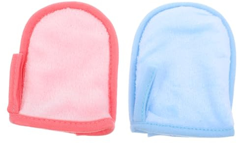 HEMOTON 2pcs Face Wash Gloves Comfortable Reusable Facial Cleaning Gloves Makeup Remover Mitts for Home Use