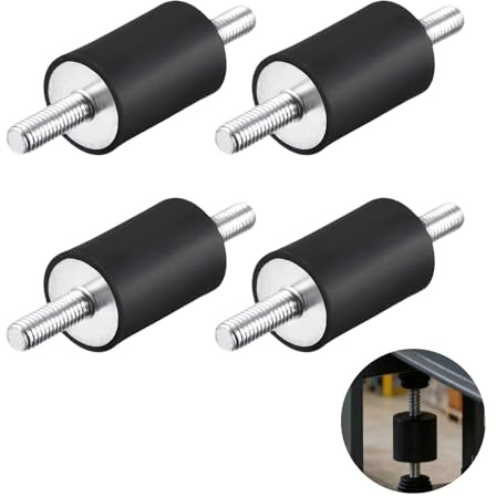 4 Stück Gummipuffer M6 Schwingungsisolatoren Gummi schwingungsdämpfer 20 mm x 20 mm, Vibrationsdämpfer Silentblock m6 für Fitnessgeräte, Klimaanlagen, Motoren und mehr (Stecker 4PCS)