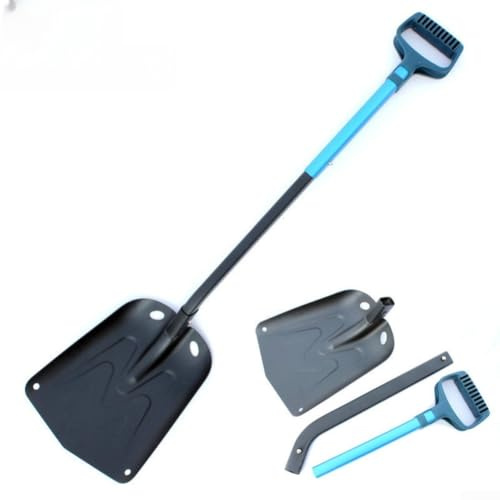 Pala da neve pieghevole in lega di alluminio, strumento multiuso portatile per rimuovere neve e fango, manico pieghevole da 36 cm, per campeggio, sci, guida fuoristrada