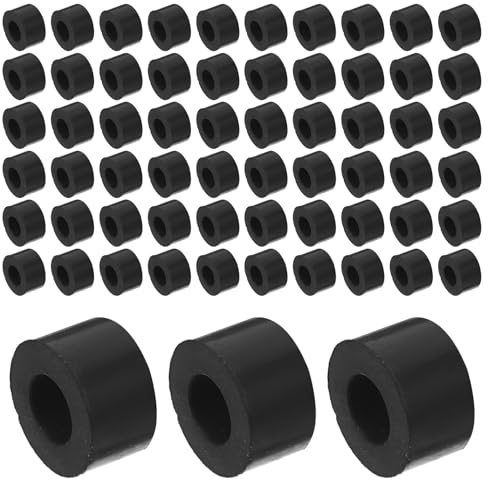 NIYANGLE 100 Pezzi Rondelle ad Anello di Gomma Nera 12 MM Od X 6 MM Id X 7 MM Spessore Distanziatori Antivibrazione per Macchinari Industriali Supporto Antivibrante Isolante per