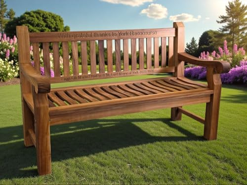 CFY Memorials Premium Chunky Teak Memorial Bench, Add Your Personal Engraving (3)