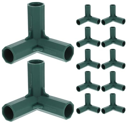 jojofuny 12 Connettori Angolari in Plastica da 16 Mm per Tubi Tondi, Giunti di Collegamento per Telaio Serra, Accessori Resistenti alle Intemperie per Giardinaggio e Strutture da Esterno