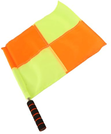 VBESTLIFE Bandera de Juez de Línea de árbitro Varilla de Acero Inoxidable Duradera Agarre Cómodo para Partidos Deportivos Fútbol Entrenamiento de Hockey, Material de Tela Impermeable, 2 Piezas para