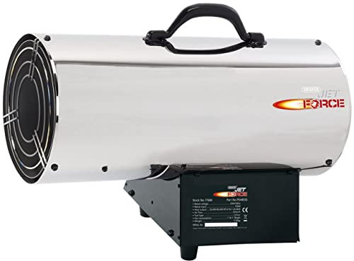 Draper 17684 25KW/85KBTU Stainless Steel Propane Heater, Grey, 25 kW/85 KBTU