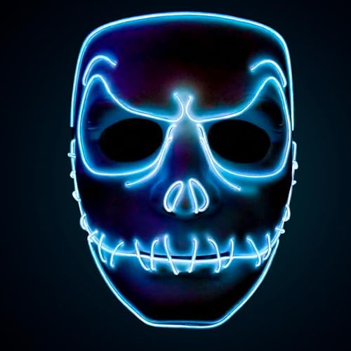 Original Cup | Masque Lumière Led Jack | Qualité Premium | Plastique Rigide | 3 Modes de Clignotements | Masque Néon | Halloween