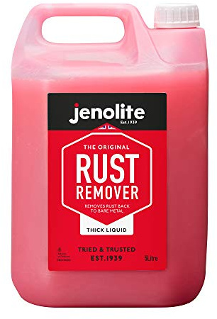 JENOLITE Removedor de Óxido Líquido Espeso | 5 l | Fórmula Antigoteo | Actúa Rápido | Elimina Óxido Hasta el Metal Limpio | Ideal Para Superficies Verticales y Metales