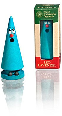 Crottendorfer Räucherkerzen - Räucherfigur/Räuchermännchen - Mini Ziegenbeine - Motiv: Leo Lavendel - 9 cm - Made in Germany