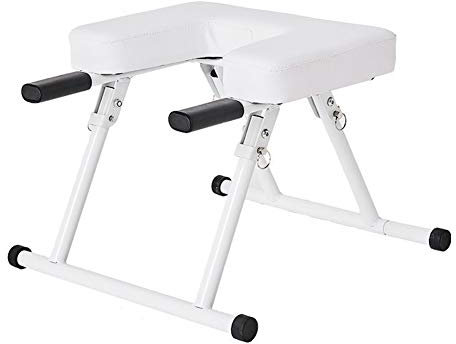 NENGGE Kopfstandhocker Yoga Klappbar Kopfstand Yogastuhl für Yoga-Übung Gymnastik, 150kg Tragfähigkeit,Weiß