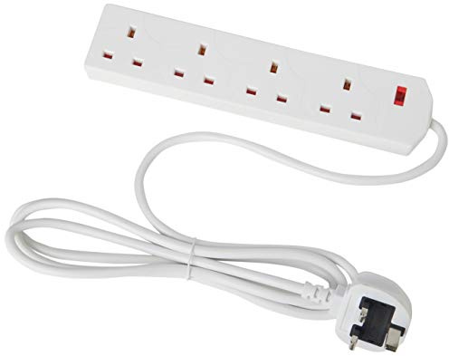 Elpine 2m 4 Gang Extension Lead - White.