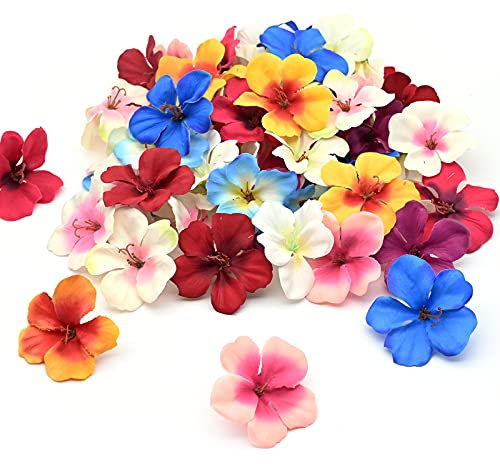 50 Stück Künstliche Blume, 6cm Fake Orchidee Blütenkopf Bunt Kunstblumen Seide Blütenköpfe Deko für Hausgarten Hochzeit Feste Partei Haus DIY Basteln Scrapbooking