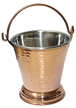 BRACOP® Seau cuivre Carafe à Eau cuivre ustensiles Service Casserole Acier Inoxydable et Outils Cuisine Mini Seau à Glace pour Les collations décoration Table Cadeaux Mariage