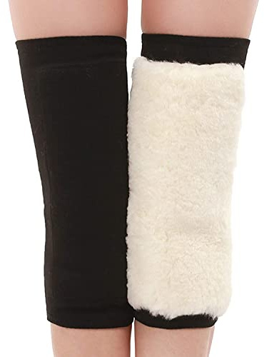 QUUPY 1 paio addensare ginocchio scaldamuscoli inverno termico ginocchiera pad accogliente caldo sci ciclismo campeggio corsa artrite tendinite ginocchiere gambe maniche supporto protezione