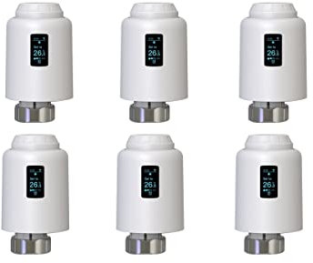 SPORTARC 6 STÜCKE Smart Heizkörperthermostat, Zigbee Thermostatisches Heizkörperventil TRV Programmierbares Zubehör für Zentralheizungssysteme, Funktioniert mit für Tuya und Alexa, Google