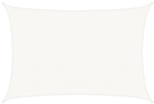 HIGSOSE Voile d'ombrage Rectangulaire Blanc 5x3,5 m PEHD Respirant 90% de Protection Contre UV Parasol de Patio Créez Petit Abri Tous Espaces d'extérieur pour Jardin Terrasse Balcon