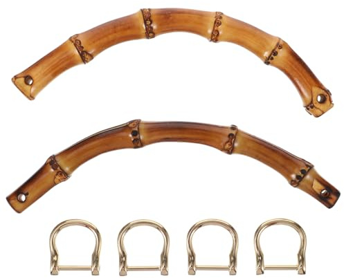2pezzi Manici bambù per Borse Fai da Te da per Sostituzione Manici di Borse Tote E Clutch Design Elegante E Resistente per Accessori Artigianali