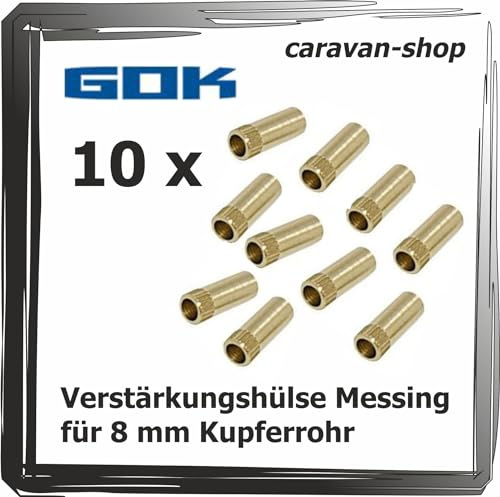 Lot de 10 manchons de renfort en laiton pour tuyau de gaz en cuivre 8 mm pour bateau marine caravane camping-car