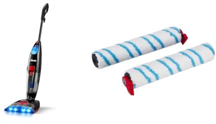 Vileda Jetclean Aspirapolvere E Lavapavimenti Elettrico 3In1, Doppio Filtro, 400 W, Nero & Set di ricambio di base per JetClean, 2 Rulli in microfibra, Accessori Ricambio Jet Clean