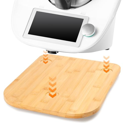 MUUKAIII Gleitbrett für Thermomix TM6 TM5, Schnelles Bewegen Rollbrett für Thermomix Vorwerk Küchenmaschine TM6 TM5 Zubehör Unterlage Brett, Gleitbrett aus Bambus Holz