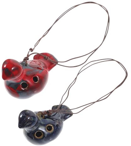 TOYANDONA 2stücke Keramik-okarina-musikinstrument Tragbare Kleine Okarina Für Anfänger Süße Dekorative Für Junge Mädchen Und Erwachsene