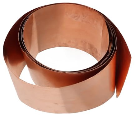 Aladeno Kupferblechrolle, 0,02 Zoll × 9,8 Fuß, 99,95% reines Kupferblech, Dachblechrolle für Schiffe, Automobile, Maschinen, chemische Industrie, Haushaltsgeräte, Instrumente,