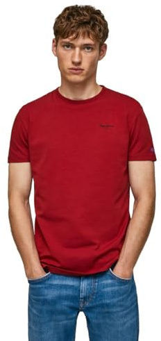 Pepe Jeans Maglietta da Uomo, Rosso Rugby, XL