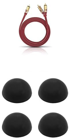 OEHLBACH 20563 Cinch Audio Y-Kabel [2x Cinch-Stecker - 1x Cinch-Stecker] 3.00m Rot vergoldete Steckk + One for All 55135