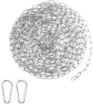 Catena Acciaio Inox, 6m Catena Acciaio Con 2 Pezzi Ganci Piatti, Catena Saldata In Acciaio Inox Di 1,5 mm Di Spessore, Catena Di Sospensione Per Animali Domestici E Appendiabiti
