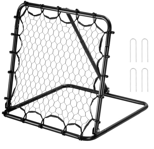 VEVOR Fußball-Rebounder Rückprallnetz Kick-Back 34 x 34 Zoll tragbare Fußball-Trainingsgeschenke, Tornetz mit vollständig einstellbaren Winkeln, Hilfsmittel und Ausrüstung für alle Altersgruppen