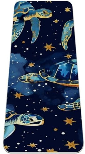 Yogamatte mit Sternenhimmel-Schildkröten, rutschfest, 6 mm dick, Fitness-Matte für Damen, Workout-Matten für Zuhause, Hot Yoga, Pilates und Bodentraining, (L x B): 183 x 61 cm