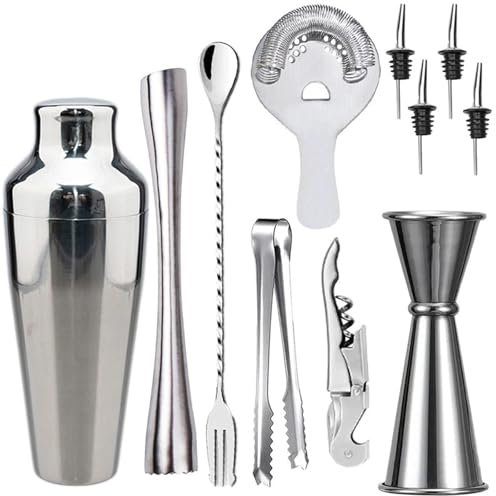 RLVYTA Cocteleras Coctelera Profesional Boston de Acero Inoxidable, Mezclador de Vino, Martini, coctelera para Barman, Bebida, Fiesta, Bar Accesorios para Barra(Kits-C)