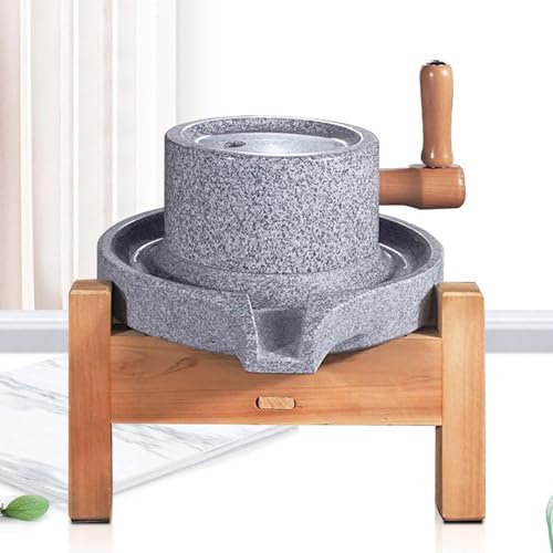 Molinillo de Piedra para Granos de Granito Natural, Molino de Granos Manual Seco y Húmedo para Moler Harina, Pasta, Molinillo de Piedra para Granos de Café, Arroz y Especias(22cm(8 5/8)x35cm(13 3/4)