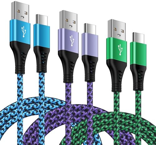 Cable USB C Charge Rapide, [0.9M/Lot de 3], Cable USB vers USB C Samsung Téléphone Portable Cable Pour iPhone 17 Pro Max/16 Pro/15, Samsung Galaxy S25 Ultra S24 23 S22 A55, Google Pixel, Xiaomi