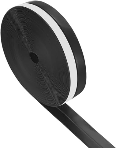 M METERXITY Guarnizione Per Porta In Silicone, 1.37 Pollici (35mm) Silicone 49 Piedi Ferma Spifferi Per Finestre/Porte Doccia, Nastro Adesivo Sigillante [Nero]