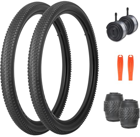 ZUKKA 2er-Pack 30TPI Fahrradreifen 27.5x2.125 Zoll 57-584 Faltbare Reifen Fahrradmantel und 2-Pack 27.5 Zoll Schlauch 27.5x1.75/2.125 für Mountainbike Cityräder Rennräder MTB Hybrid Fahrrad,Schwarz