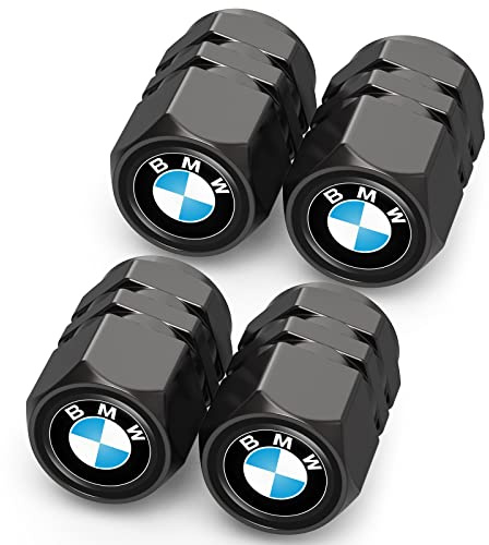 per Tappini gomme auto, tappi auto gomme per BMW X1 X3 X7 X5 X6 1 3 5 6 Series Z4 7 M Series, cappuccio valvola a prova di perdita, tappi valvole pneumatici auto, Nero, 4 pezzi