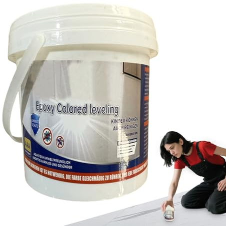 ETUCYNG Vernice epossidica per pavimenti in calcestruzzo, vernice epossidica sabbia – effetto marmo lucido antiscivolo, impermeabile, color sabbia, per legno, cemento, piastrelle, controsoffitto, casa