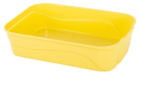 Maison de Toilette Prévenir Les Fuites De Sable, Bac À Litière Ouvert, pour Chat, pour pour Lapin Minou Chatons, Lapins(Yellow)