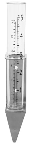 Alasum Pluviometro per Esterni Grande Supporto in Acciaio Inox, Resistente al Gelo e Intemperie, Misuratore di Pioggia per Giardino, Prato e Recinzione, Installazione Semplice