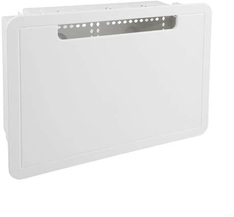 RichVibe 9 in Recessed TV Media Box for Wall-Mounted Cable Management – Wall-Mounted Media Enclosure for Streaming Devices & Network Cables, White Plastic Cable Protector for New Builds