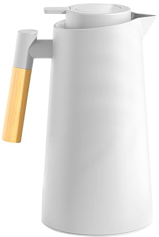 Insulated Coffee Carafe, 1000ml Glass Lined Juice Carafe, Water Pitcher, Optimal Temperature Control Tea Jug | Aesthetic Appeal For Home Kitchen Commercial Bedside Camping Travel Outdoor