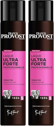 FRANCK PROVOST - Laque Ultra Forte Professionnelle - Tenue 72h - Fini Naturel Non Gras, Non Collant Et Sans Résidu - Formule Anti-humidité Et S'élimine Facilement Au Brossage - 300ml (Lot de 2)