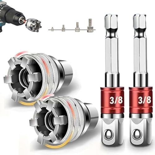 Set di chiavi a bussola universali regolabili da 10 a 19 mm, multifunzione, 3/8, per chiave dinamometrica a cricchetto, strumento di riparazione di bulloni danneggiati per la manutenzione fai da te