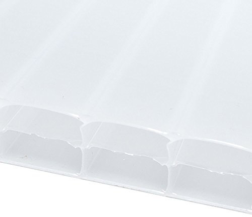 Opal, 1.2 x 2.5m (Width x Length) 16mm Multiwall Polycarbonate Sheets Poly Plastic Roof Panel for Lean-to Canopy Conservatory